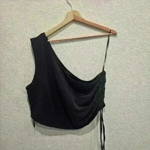 Black one shoulder top